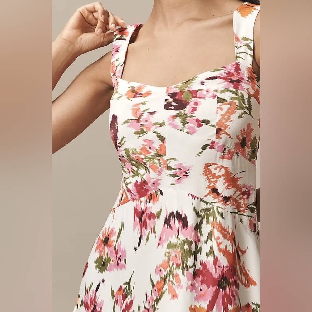 Anthropologie Maeve The Jocelyn Sleeveless Slip Midi Dress In Pink New W/O Tags - Picture 3 of 12